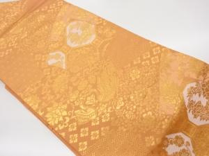 花唐草に向かい鳥・古典柄模様織出し名古屋帯